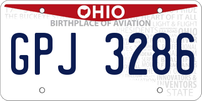 OH license plate GPJ3286
