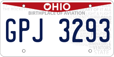 OH license plate GPJ3293