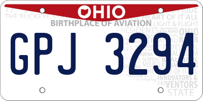 OH license plate GPJ3294
