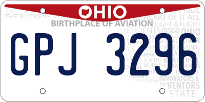 OH license plate GPJ3296