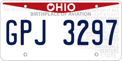 OH license plate GPJ3297