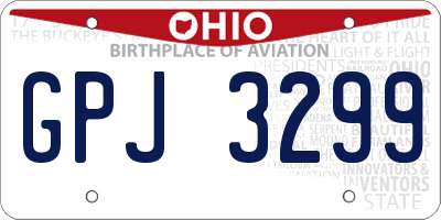 OH license plate GPJ3299