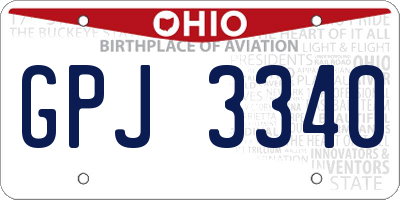 OH license plate GPJ3340