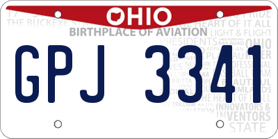 OH license plate GPJ3341