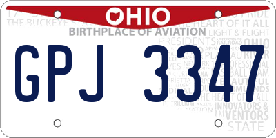 OH license plate GPJ3347