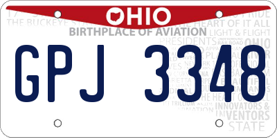 OH license plate GPJ3348