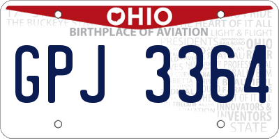 OH license plate GPJ3364