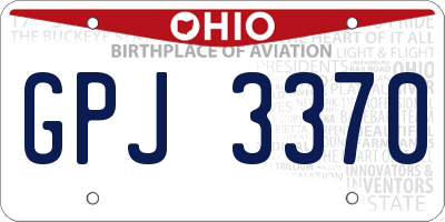 OH license plate GPJ3370