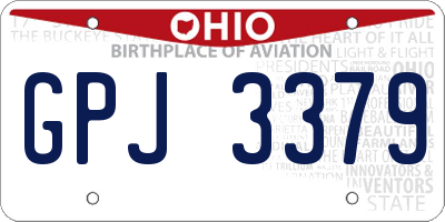 OH license plate GPJ3379