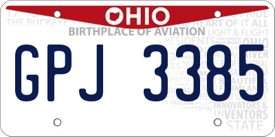 OH license plate GPJ3385