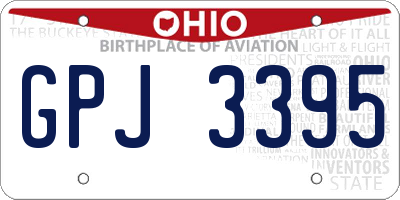 OH license plate GPJ3395
