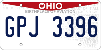 OH license plate GPJ3396