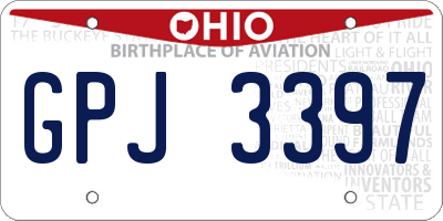 OH license plate GPJ3397