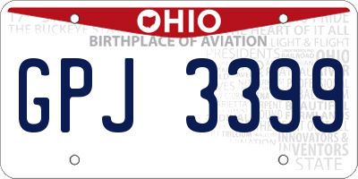 OH license plate GPJ3399