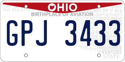 OH license plate GPJ3433