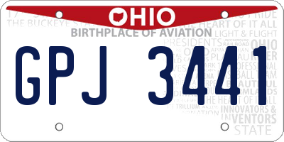OH license plate GPJ3441