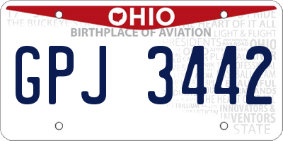 OH license plate GPJ3442