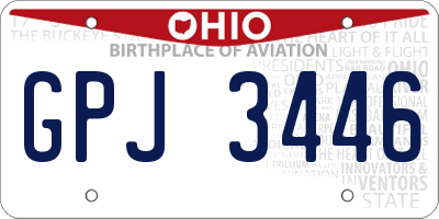 OH license plate GPJ3446