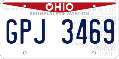 OH license plate GPJ3469