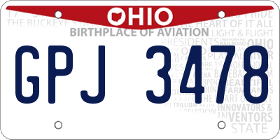 OH license plate GPJ3478
