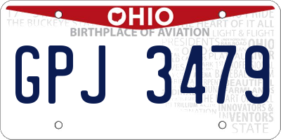 OH license plate GPJ3479