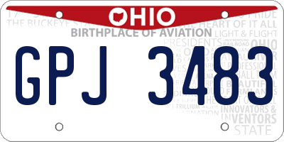 OH license plate GPJ3483