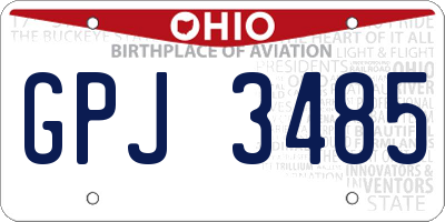 OH license plate GPJ3485