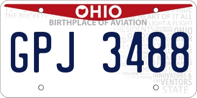 OH license plate GPJ3488