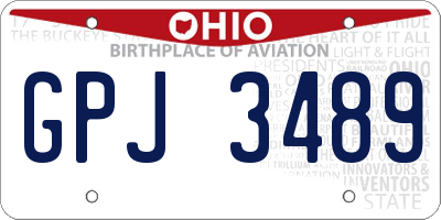 OH license plate GPJ3489