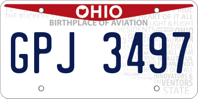 OH license plate GPJ3497