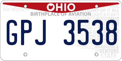 OH license plate GPJ3538