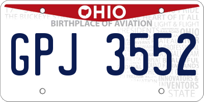 OH license plate GPJ3552