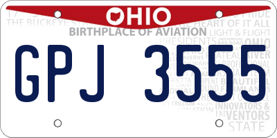OH license plate GPJ3555