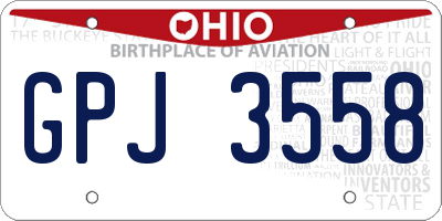 OH license plate GPJ3558