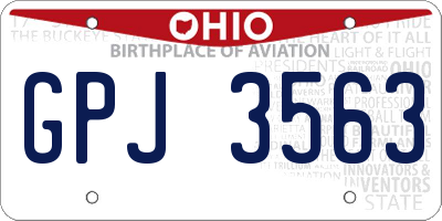 OH license plate GPJ3563
