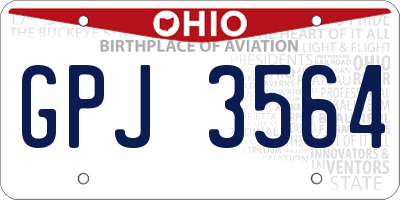 OH license plate GPJ3564