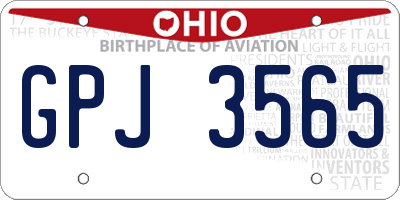 OH license plate GPJ3565