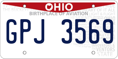 OH license plate GPJ3569