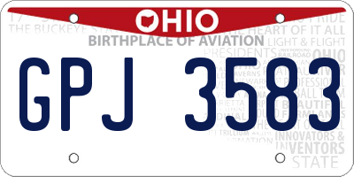 OH license plate GPJ3583