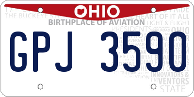 OH license plate GPJ3590