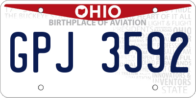 OH license plate GPJ3592