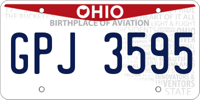OH license plate GPJ3595