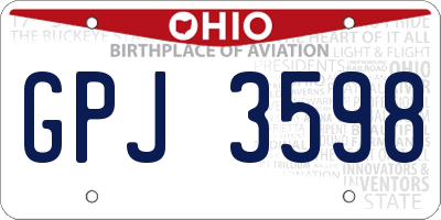OH license plate GPJ3598