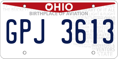 OH license plate GPJ3613
