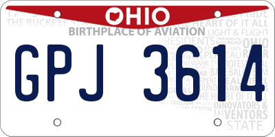 OH license plate GPJ3614