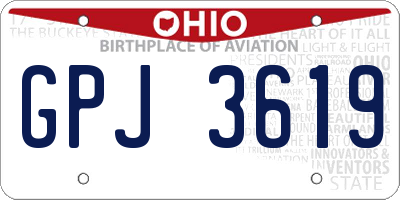 OH license plate GPJ3619