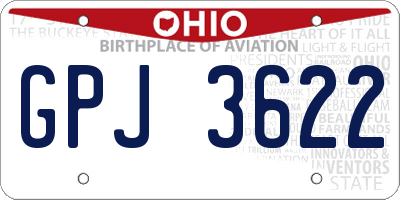 OH license plate GPJ3622