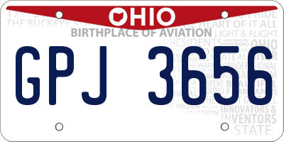 OH license plate GPJ3656