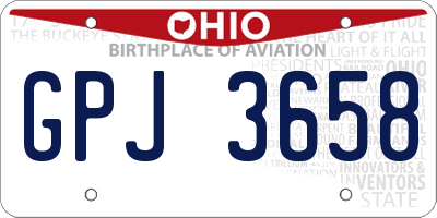 OH license plate GPJ3658