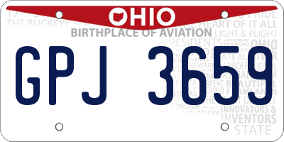 OH license plate GPJ3659